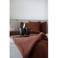 Plaid bouclé roestbruin 150x170 cm THUIS MET MOON